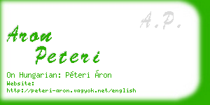 aron peteri business card