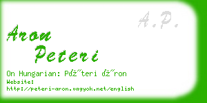 aron peteri business card